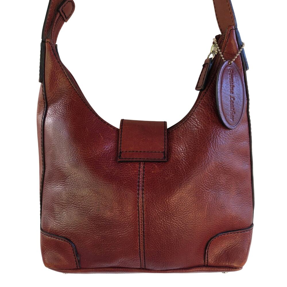 Pelle Studio Y2K Leather Coachella Festival Bag Cognac Brown Baguette Shoulder - Picture 6 of 12